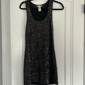 Alice + Olivia sequin mini dress with slight racer back detail